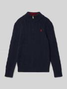 Polo Ralph Lauren Teens Strickpullover mit Zopfmuster und Stehkragen i...