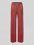 Marc Cain Hose im Allover-Look mit elastischem Bund in Rot, Größe 34