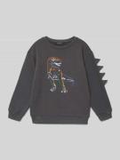 Blue Seven Regular Fit Pullover mit Allover-Motiv-Print in Graphit, Gr...