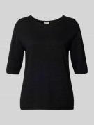 Milano Italy Strickshirt aus Woll-Mix mit Rundhalsausschnitt in Black,...