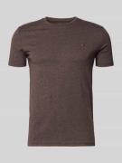 Tommy Jeans Regular Fit T-Shirt aus Baumwoll-Mix in Dunkelbraun Melang...