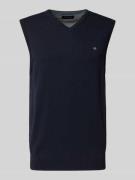 Christian Berg Men Pullunder mit Label-Stitching in Marine, Größe 3XL