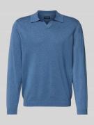 Christian Berg Men Strickpullover mit Polokragen in Jeansblau Melange,...