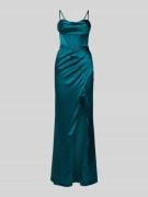 Luxuar Abendkleid aus Satin mit Gehschlitz und rückseitiger Schnürung ...