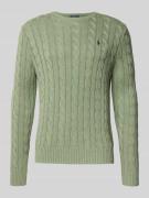 Polo Ralph Lauren Strickpullover mit Label-Stitching in Lind Melange, ...