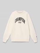 CHAMPION Sweatshirt mit Label-Print Modell 'COLLEGE' in Offwhite, Größ...