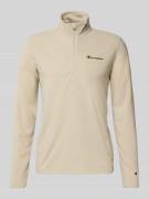 CHAMPION Fleecepullover mit Troyer-Kragen in Beige, Größe L