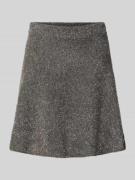 YAS Minirock mit elastischem Bund Modell 'LISTRA' in Silber, Größe L