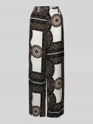 Marc O'Polo Loose Fit Leinenhose mit Allover-Muster in Black, Größe 38