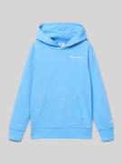 CHAMPION Hoodie mit Label-Stitching und Känguru-Tasche in Tuerkis, Grö...