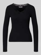 Tom Tailor Denim Slim Fit Langarmshirt aus Baumwoll-Mix in Black, Größ...