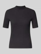 Scotch & Soda T-Shirt mit geripptem Stehkragen in Black, Größe L