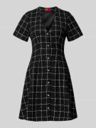 HUGO Tailliertes Etuikleid mit Gitterkaro-Muster Modell 'KIKLA' in Bla...