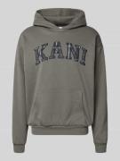 KARL KANI Hoodie mit Label-Stitching und Känguru-Tasche in Anthrazit, ...