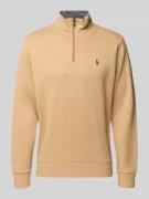 Polo Ralph Lauren Sweatshirt mit Label-Stitching in Camel, Größe L