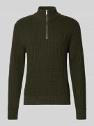 SELECTED HOMME Regular Fit Troyer in Waffel-Struktur Modell 'TOM' in D...