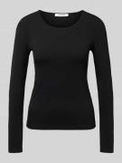 ZABAIONE Longsleeve mit geripptem Rundhalsausschnitt in Black, Größe X...