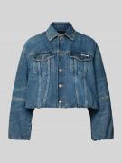 Calvin Klein Jeans Cropped Jeansjacke mit Knopfleiste in Jeansblau, Gr...