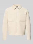JAKE*S STUDIO MEN Hemdjacke mit Reißverschluss in Kitt, Größe L