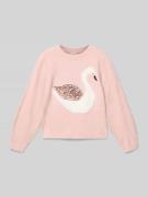 s.Oliver RED LABEL Regular Fit Strickpullover mit Intarsien in Hellros...