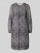 comma Knielanges Kleid mit Plisseefalten in Black, Größe 44