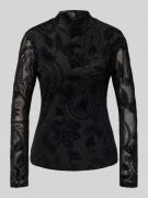 comma Longsleeve mit Stehkragen in Black, Größe 34