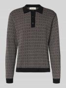 Casual Friday Slim Fit Pullover mit Polo-Kragen Modell 'Jacquard' in B...
