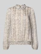 More & More Regular Fit Bluse mit Stehkragen und Paisley-Muster in Off...