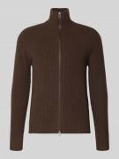 Forét Regular Fit Strickjacke aus reiner Wolle in Dunkelbraun, Größe L