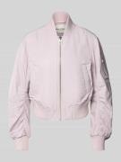Marc O'Polo Relaxed Fit Bomberjacke mit gerippten Abschlüssen in Laven...