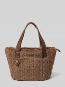 Liu Jo White Tote Bag mit Kunstfellbesatz in Dunkelbraun, Größe 1