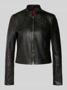 HUGO Regular Fit Lederjacke mit verkürzter Passform Modell 'LASARI'' i...