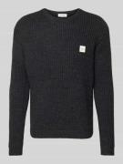 American Vintage Strickpullover mit gerippten Abschlüssen in Mittelgra...