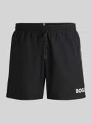 BOSS Badehose mit Paspelnaht in Kontrastfarbe Modell STARFISH' in Blac...