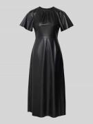 Zero Midikleid in Leder-Optik in Black, Größe 34