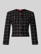 HUGO Shaped Fit Kurzblazer mit Gitterkaro Modell 'ADINI-1' in Black, G...