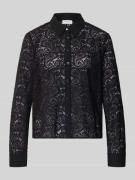 comma Regular Fit Hemdbluse aus Spitze Modell 'EXPLORE' in Black, Größ...