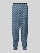 HUGO Regular Fit Pyjama-Hose aus Baumwoll-Mix Modell 'AARON' in Hellbl...