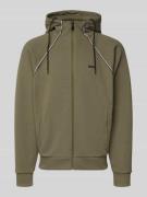 BOSS Green Regular Fit Sweatjacke aus Baumwoll-Mix in Dunkelgruen, Grö...