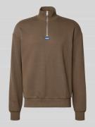 Hugo Blue Regular Fit Troyer aus reiner Baumwolle Modell 'NEELER' in D...