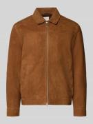 Les Deux Lederjacke aus Ziegenvelours mit Zweiwege-Reißverschluss in M...