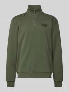EA7 Emporio Armani Sweatshirt mit Stehkragen und Reißverschluss in Sch...