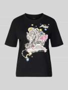 Marc Cain T-Shirt mit 1/2-Arm in Black, Größe 34