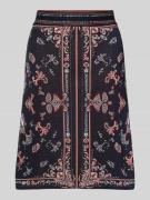 Marc Cain Knielanger Strickrock im Allover-Look in Marine, Größe 34
