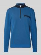 bugatti Sweatshirt mit Stehkragen Modell 'Selanik' in Royal, Größe L