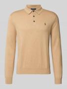 Polo Ralph Lauren Strickpullover mit Polokragen in Camel Melange, Größ...