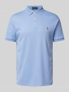 Polo Ralph Lauren Slim Fit Poloshirt mit Label-Stitching in Hellblau, ...