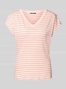 comma T-Shirt mit V-Ausschnitt in Taupe, Größe 36