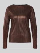 Zero Longsleeve mit Rippenstruktur in Mittelbraun, Größe 38