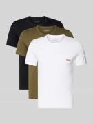 HUGO Regular Fit T-Shirt Set aus reiner Baumwolle im 3er-Pack in Oliv,...